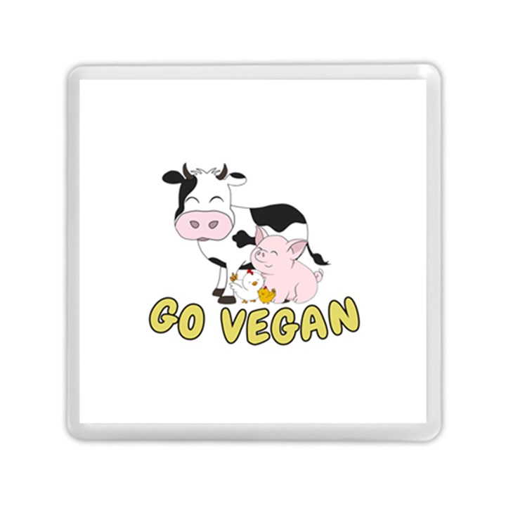 Friends Not Food - Cute Pig and Chicken Memory Card Reader (Square) 