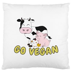 Friends Not Food - Cute Pig And Chicken Large Cushion Case (one Side) by Valentinaart