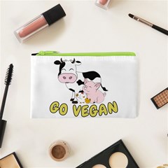 Friends Not Food - Cute Pig And Chicken Cosmetic Bag (xs) by Valentinaart