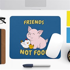 Friends Not Food - Cute Pig And Chicken Large Mousepads by Valentinaart