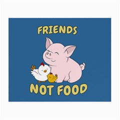 Friends Not Food - Cute Pig And Chicken Small Glasses Cloth by Valentinaart