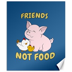 Friends Not Food - Cute Pig And Chicken Canvas 8  X 10  by Valentinaart