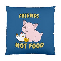 Friends Not Food - Cute Pig And Chicken Standard Cushion Case (two Sides) by Valentinaart