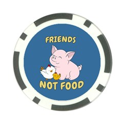 Friends Not Food - Cute Pig And Chicken Poker Chip Card Guard (10 Pack) by Valentinaart