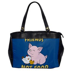 Friends Not Food - Cute Pig And Chicken Office Handbags by Valentinaart