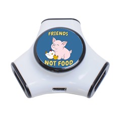 Friends Not Food - Cute Pig And Chicken 3-port Usb Hub by Valentinaart