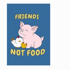 Friends Not Food - Cute Pig And Chicken Large Garden Flag (two Sides) by Valentinaart