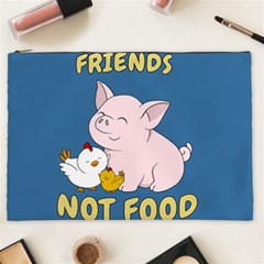 Friends Not Food - Cute Pig And Chicken Cosmetic Bag (xxl)  by Valentinaart