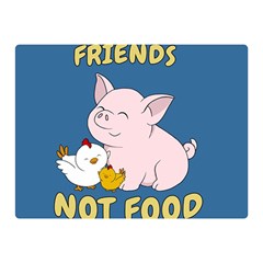 Friends Not Food - Cute Pig And Chicken Double Sided Flano Blanket (mini)  by Valentinaart