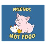 Friends Not Food - Cute Pig and Chicken Double Sided Flano Blanket (Small)  50 x40  Blanket Front