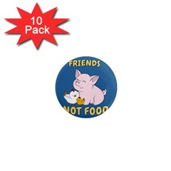 Friends Not Food - Cute Pig And Chicken 1  Mini Magnet (10 Pack)  by Valentinaart