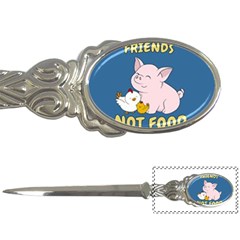 Friends Not Food - Cute Pig And Chicken Letter Openers by Valentinaart