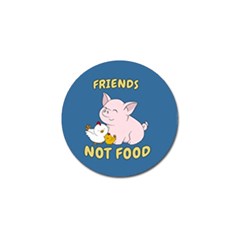 Friends Not Food - Cute Pig And Chicken Golf Ball Marker by Valentinaart