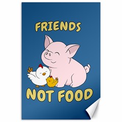 Friends Not Food - Cute Pig And Chicken Canvas 24  X 36  by Valentinaart