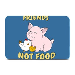 Friends Not Food - Cute Pig And Chicken Plate Mats by Valentinaart