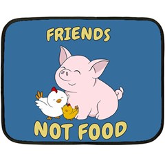 Friends Not Food - Cute Pig And Chicken Fleece Blanket (mini) by Valentinaart