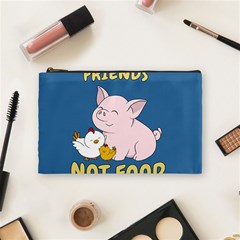 Friends Not Food - Cute Pig And Chicken Cosmetic Bag (medium)  by Valentinaart