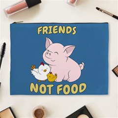 Friends Not Food - Cute Pig And Chicken Cosmetic Bag (xl) by Valentinaart