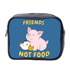 Friends Not Food - Cute Pig And Chicken Mini Toiletries Bag 2-side by Valentinaart