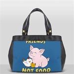 Friends Not Food - Cute Pig and Chicken Office Handbags (2 Sides)  Front