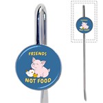 Friends Not Food - Cute Pig and Chicken Book Mark Front