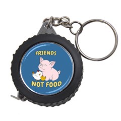 Friends Not Food - Cute Pig And Chicken Measuring Tape by Valentinaart