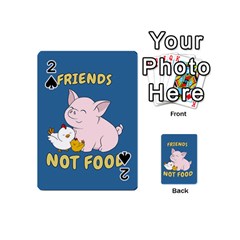 Friends Not Food - Cute Pig And Chicken Playing Cards 54 (mini)  by Valentinaart