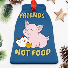 Friends Not Food - Cute Pig And Chicken Ornament (bell) by Valentinaart