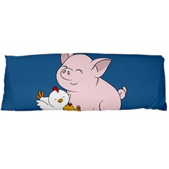 Friends Not Food - Cute Pig And Chicken Body Pillow Case Dakimakura (two Sides) by Valentinaart