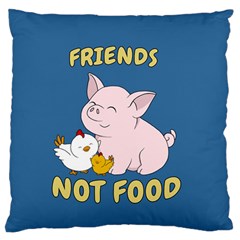 Friends Not Food - Cute Pig And Chicken Standard Flano Cushion Case (one Side) by Valentinaart