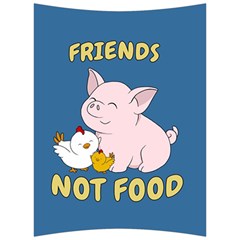 Friends Not Food - Cute Pig And Chicken Back Support Cushion by Valentinaart