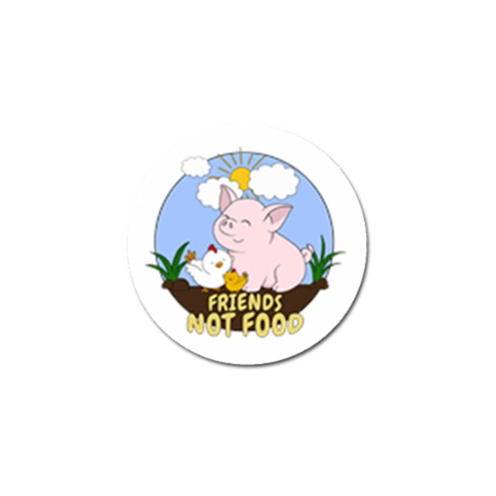 Friends Not Food - Cute Pig and Chicken Golf Ball Marker (10 pack)