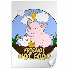 Friends Not Food - Cute Pig And Chicken Canvas 20  X 30   by Valentinaart