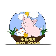 Friends Not Food - Cute Pig And Chicken Plate Mats by Valentinaart