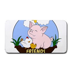 Friends Not Food - Cute Pig And Chicken Medium Bar Mats by Valentinaart