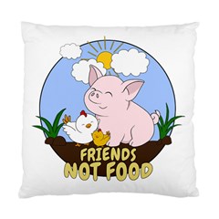 Friends Not Food - Cute Pig And Chicken Standard Cushion Case (one Side) by Valentinaart