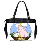 Friends Not Food - Cute Pig and Chicken Office Handbags (2 Sides)  Back