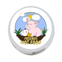 Friends Not Food - Cute Pig And Chicken 4-port Usb Hub (two Sides)  by Valentinaart