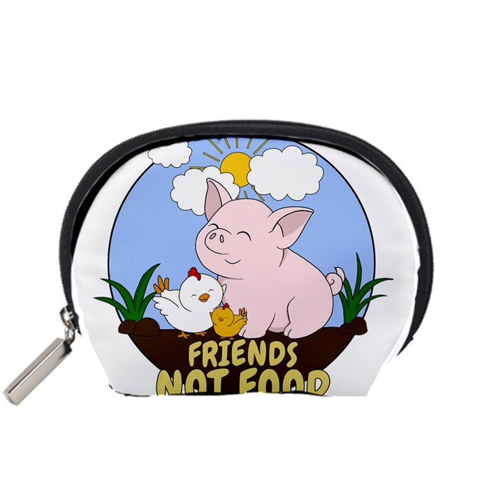 Friends Not Food - Cute Pig and Chicken Accessory Pouches (Small) 