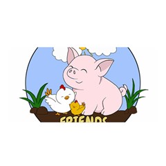 Friends Not Food - Cute Pig And Chicken Satin Wrap by Valentinaart