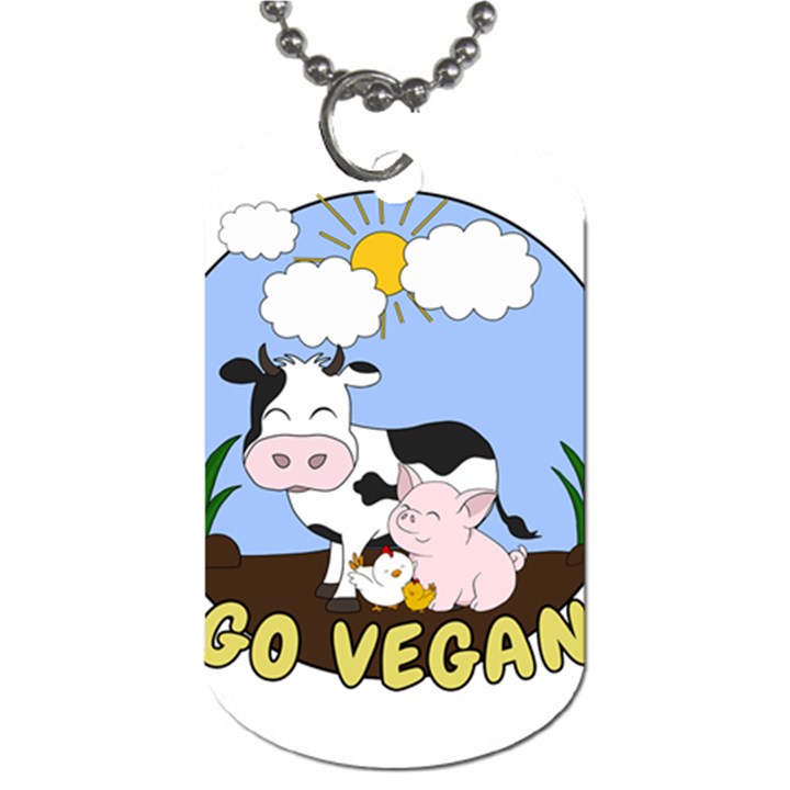 Friends Not Food - Cute Cow, Pig and Chicken Dog Tag (Two Sides)