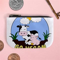 Friends Not Food - Cute Cow, Pig And Chicken Mini Coin Purses by Valentinaart