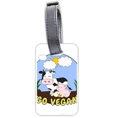 Friends Not Food - Cute Cow, Pig And Chicken Luggage Tags (one Side)  by Valentinaart