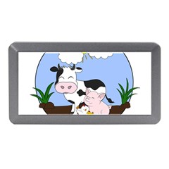 Friends Not Food - Cute Cow, Pig And Chicken Memory Card Reader (mini) by Valentinaart