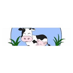 Friends Not Food - Cute Cow, Pig And Chicken Satin Scarf (oblong) by Valentinaart