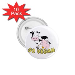 Friends Not Food - Cute Cow, Pig And Chicken 1 75  Buttons (10 Pack) by Valentinaart