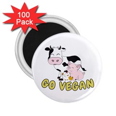 Friends Not Food - Cute Cow, Pig And Chicken 2 25  Magnets (100 Pack)  by Valentinaart