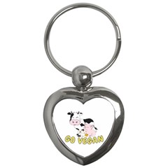 Friends Not Food - Cute Cow, Pig And Chicken Key Chains (heart)  by Valentinaart