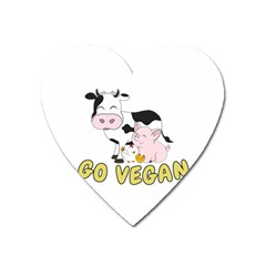 Friends Not Food - Cute Cow, Pig And Chicken Heart Magnet by Valentinaart