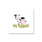 Friends Not Food - Cute Cow, Pig and Chicken Square Magnet Front